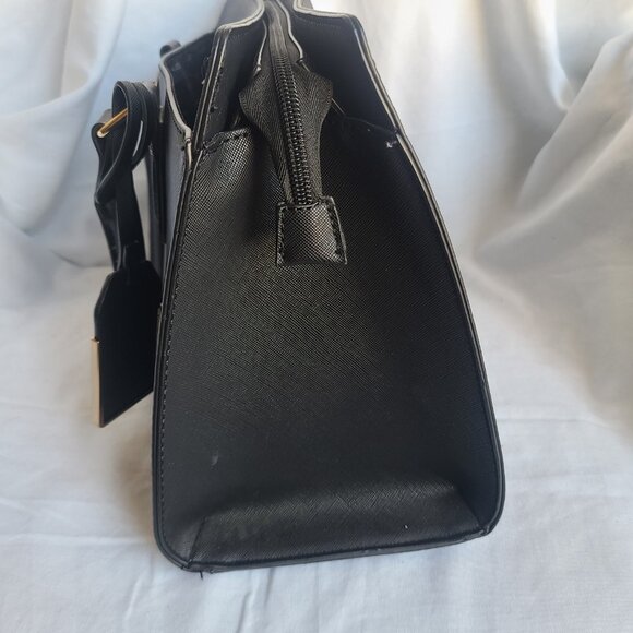 Aldo Faux Leather Black Satchel Handbag Purse - Picture 6 of 11